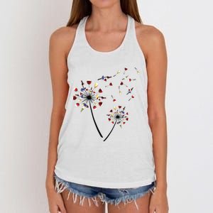 Dandelion Wine Glass Love Wine Drinking Gift Wine Lover Women's Knotted Racerback Tank