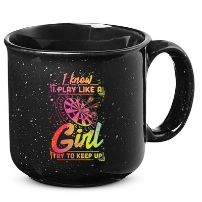 Darts Women Gift Arrows Field Team Play Like A Girl Darts 15oz Campfire Ceramic Mug