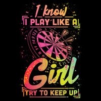Darts Women Gift Arrows Field Team Play Like A Girl Darts 16 in Basic Backpack
