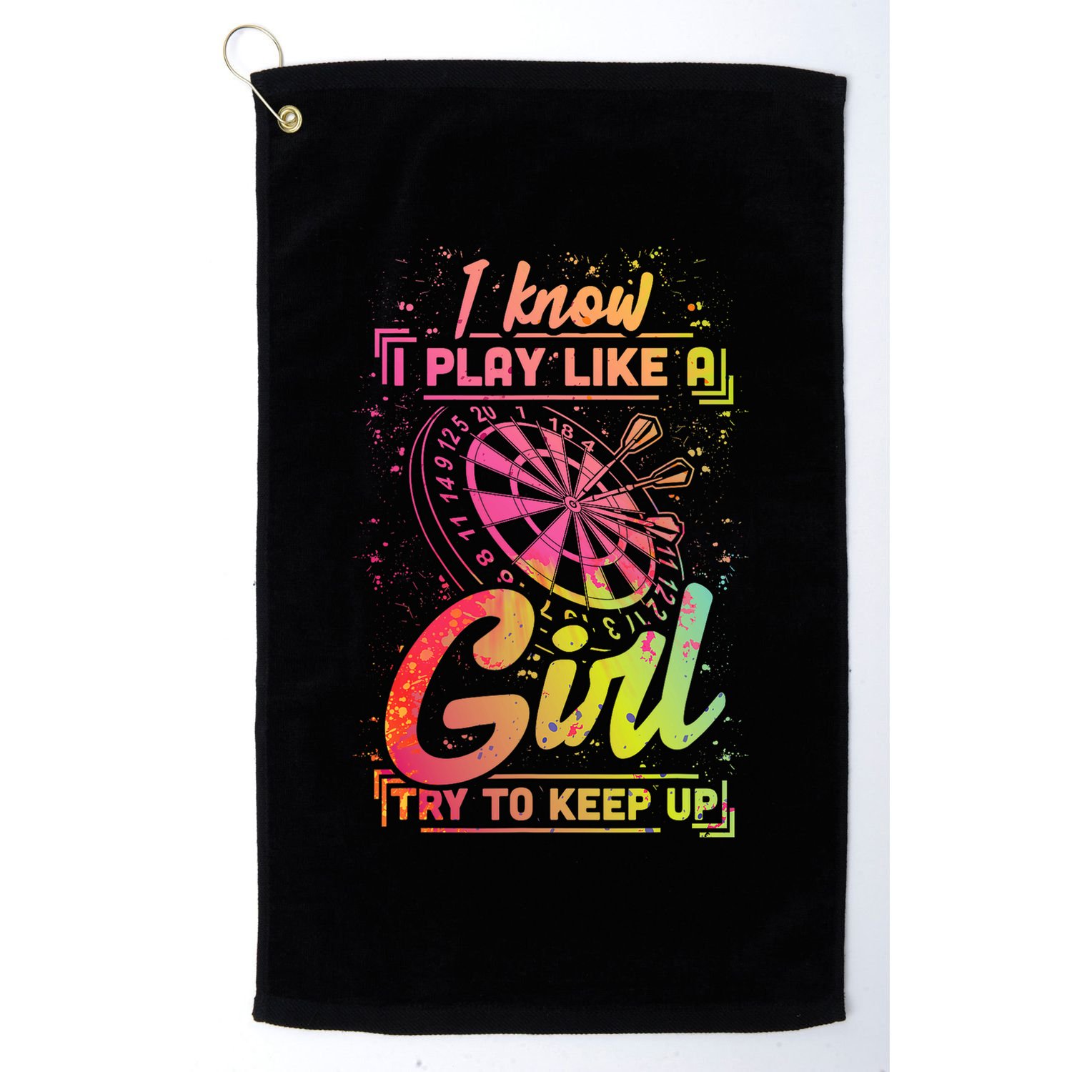 Darts Women Gift Arrows Field Team Play Like A Girl Darts Golf Towel