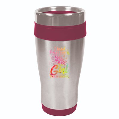 Darts Women Gift Arrows Field Team Play Like A Girl Darts 16oz Travel Tumbler