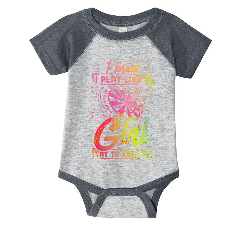 Darts Women Gift Arrows Field Team Play Like A Girl Darts Infant Baby Jersey Bodysuit