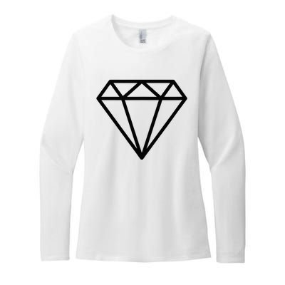 Diamond White Graphic Cool White Womens CVC Long Sleeve Shirt