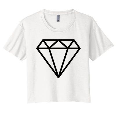 Diamond White Graphic Cool White Women's Crop Top Tee