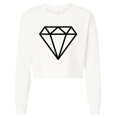 Diamond White Graphic Cool White Cropped Pullover Crew