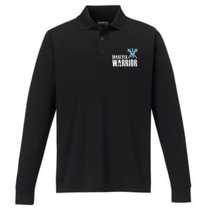 Diabetes Warrior Gift Support Awareness Fighter Gift Performance Long Sleeve Polo