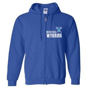 Diabetes Warrior Gift Support Awareness Fighter Gift Full Zip Hoodie