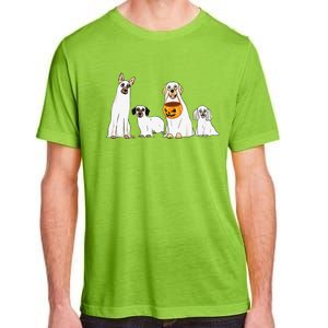 Dogs Wearing Ghost Costume Funny Dog Halloween Funny Funny Adult ChromaSoft Performance T-Shirt