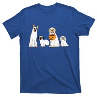 Dogs Wearing Ghost Costume Funny Dog Halloween Funny Funny T-Shirt