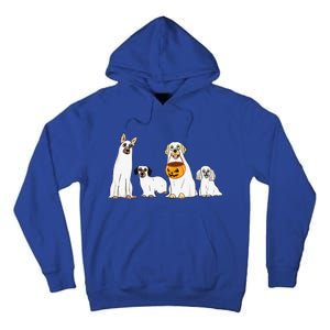 Dogs Wearing Ghost Costume Funny Dog Halloween Funny Funny Tall Hoodie