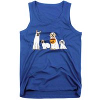 Dogs Wearing Ghost Costume Funny Dog Halloween Funny Funny Tank Top