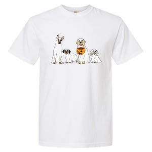 Dogs Wearing Ghost Costume Funny Dog Halloween Funny Funny Garment-Dyed Heavyweight T-Shirt