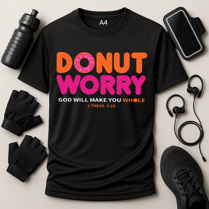 Donut Worry God Will Make You Whole Cooling Performance Crew T-Shirt