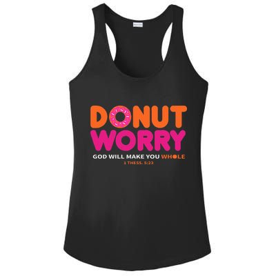 Donut Worry God Will Make You Whole Ladies PosiCharge Competitor Racerback Tank