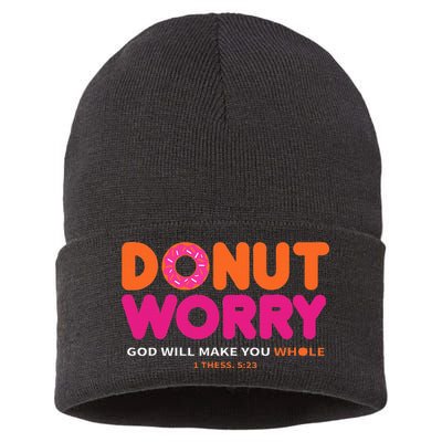 Donut Worry God Will Make You Whole Sustainable Knit Beanie