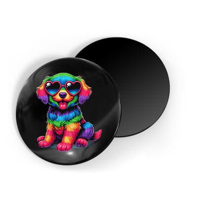 Dog Wearing Glasses Heart Puppy Love Dog Magnet