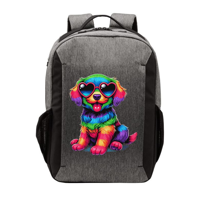 Dog Wearing Glasses Heart Puppy Love Dog Vector Backpack