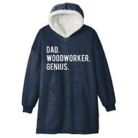 Dad Woodworker Genius Woodworking Father Hooded Wearable Blanket