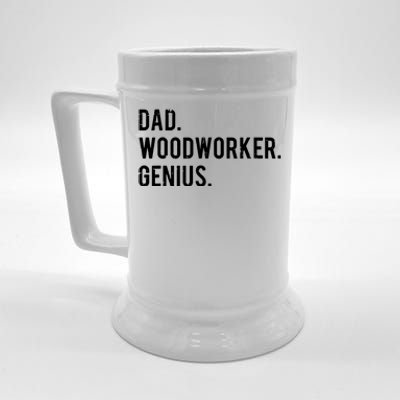 Dad Woodworker Genius Woodworking Father Beer Stein