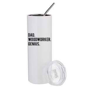 Dad Woodworker Genius Woodworking Father Stainless Steel Tumbler