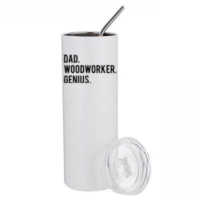 Dad Woodworker Genius Woodworking Father Stainless Steel Tumbler