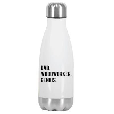 Dad Woodworker Genius Woodworking Father Stainless Steel Insulated Water Bottle