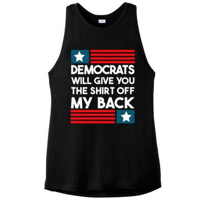 Democrats Will Give You The Off My Back Funny Design Ladies PosiCharge Tri-Blend Wicking Tank