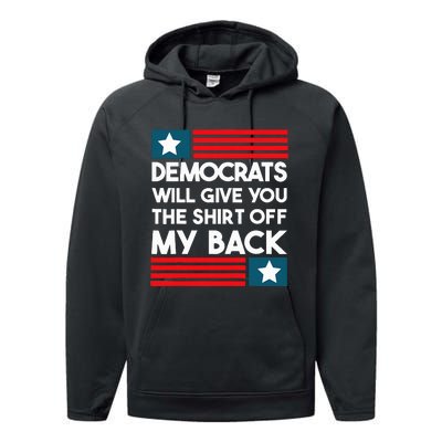 Democrats Will Give You The Off My Back Funny Design Performance Fleece Hoodie