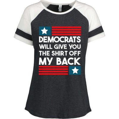 Democrats Will Give You The Off My Back Funny Design Enza Ladies Jersey Colorblock Tee