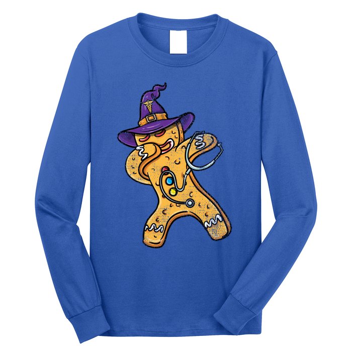 Dabbing Witch Gingerbread Nurse Vintage Gift Long Sleeve Shirt