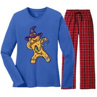 Dabbing Witch Gingerbread Nurse Vintage Gift Women's Long Sleeve Flannel Pajama Set 