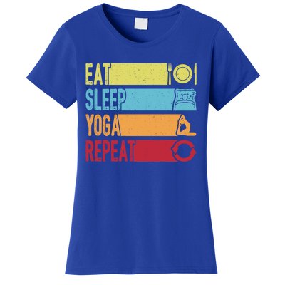 Daily Workout Gift Vintage Eat Sleep Yoga Repeat Gym Gift Women's T-Shirt