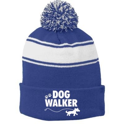 Dog Walker Gift Stripe Pom Pom Beanie