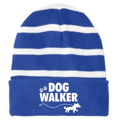 Dog Walker Gift Striped Beanie with Solid Band