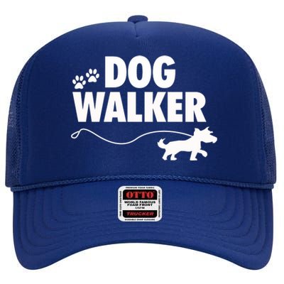 Dog Walker Gift High Crown Mesh Back Trucker Hat