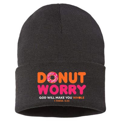 Donut Worry God Will Make You Whole Sustainable Knit Beanie