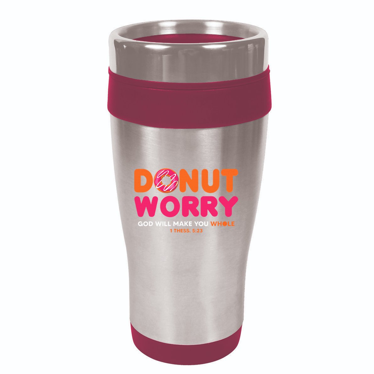 Donut Worry God Will Make You Whole 16oz Travel Tumbler