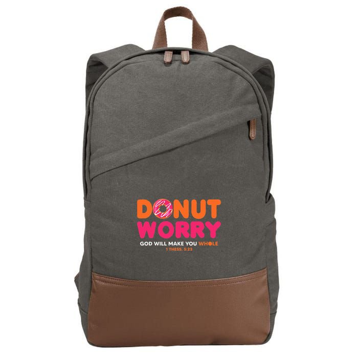 Donut Worry God Will Make You Whole Cotton Canvas Backpack