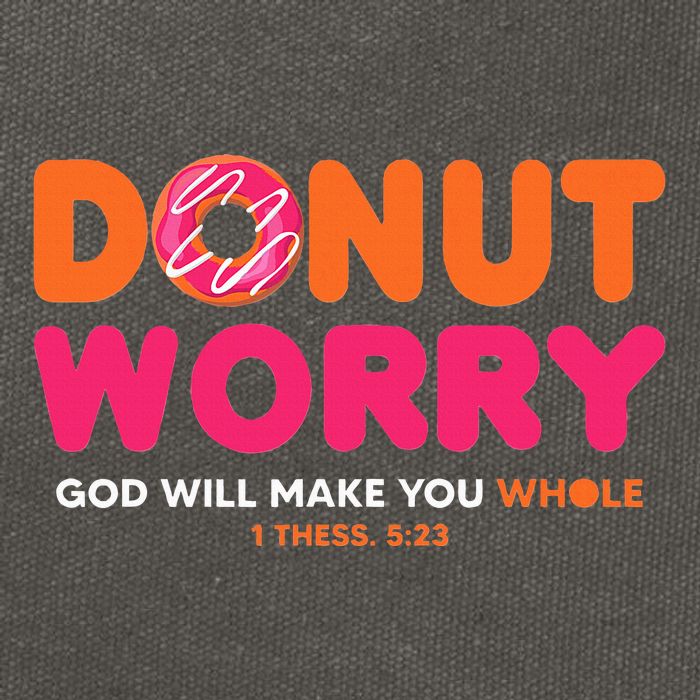 Donut Worry God Will Make You Whole Cotton Canvas Backpack