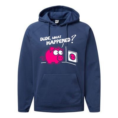 Dude What Happened Performance Fleece Hoodie