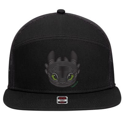 Dream Works How To Train Your Dragon Toothless Cat 7 Panel Mesh Trucker Snapback Hat