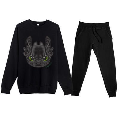 Dream Works How To Train Your Dragon Toothless Cat Premium Crewneck Sweatsuit Set