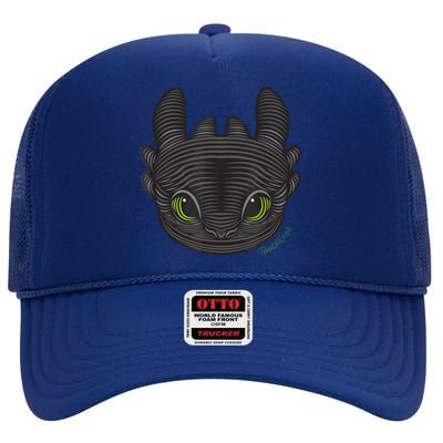 Dream Works How To Train Your Dragon Toothless Cat High Crown Mesh Back Trucker Hat