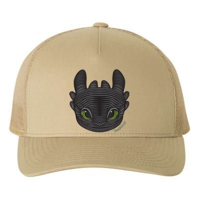 Dream Works How To Train Your Dragon Toothless Cat Yupoong Adult 5-Panel Trucker Hat