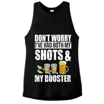 Don't Worry Had Both My Shots And Booster Funny Ladies PosiCharge Tri-Blend Wicking Tank