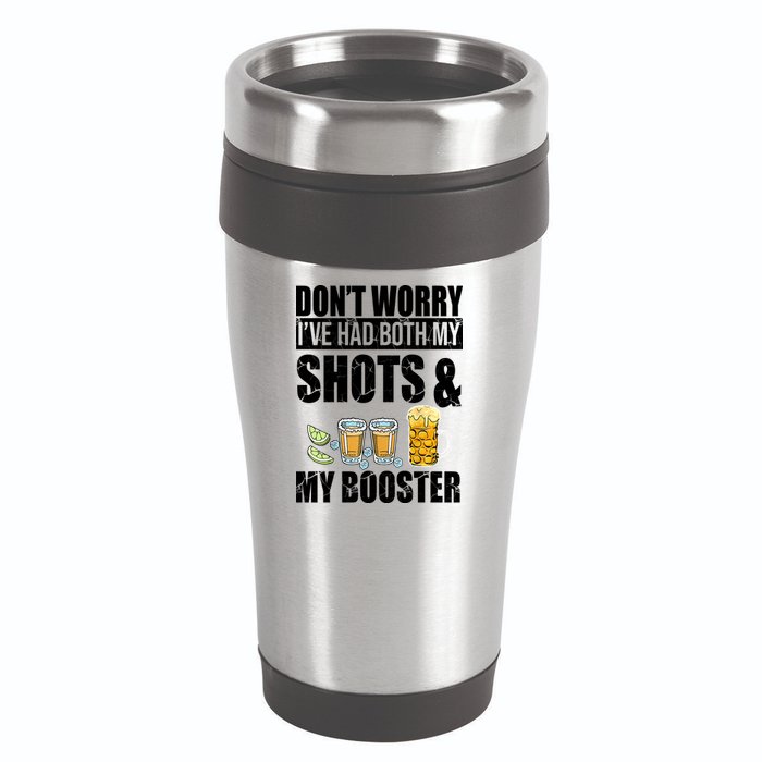 Don't Worry Had Both My Shots And Booster Funny 16oz Travel Tumbler