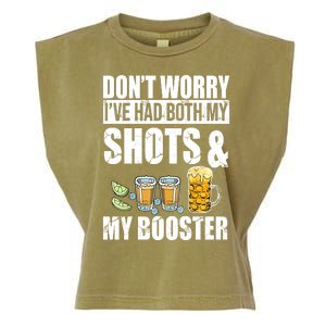 Don't Worry Had Both My Shots And Booster Funny Garment-Dyed Women's Muscle Tee