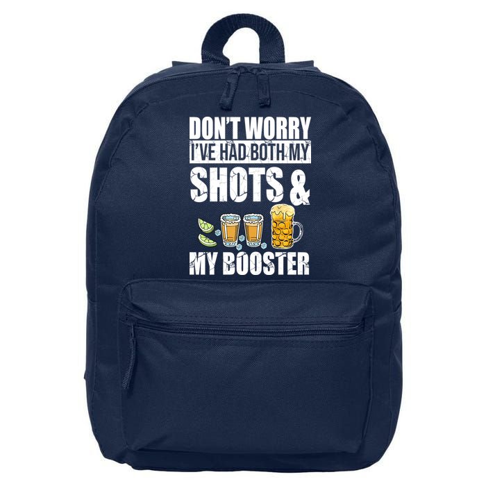 Don't Worry Had Both My Shots And Booster Funny 16 in Basic Backpack