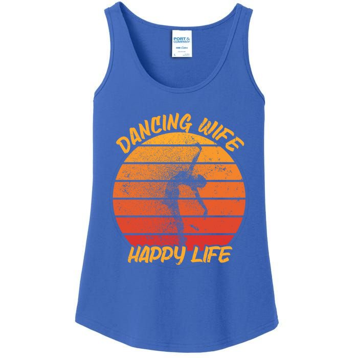 Dancing Wife Happy Life Ballerina Ballet Dance Move Dancer Cool Gift Ladies Essential Tank