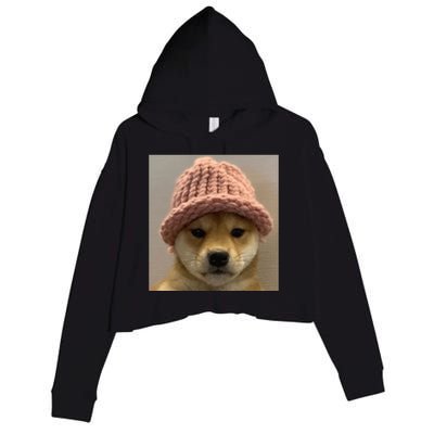 Dog Wif Hat Cryptocurrency Crop Fleece Hoodie